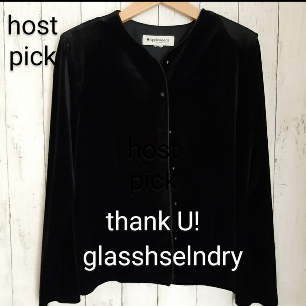 BLACK VELVET! Appleseed's black Velvet Blazer ☆ - Picture 2 of 9